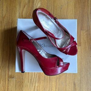 BCBGeneration Harley Red Platform Pumps